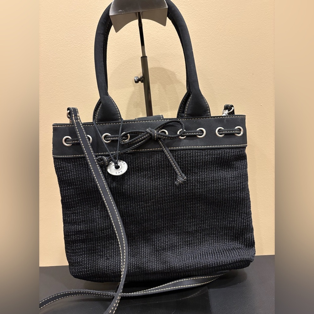 The Sak Black Crochet Palm Springs Shoulder Bag